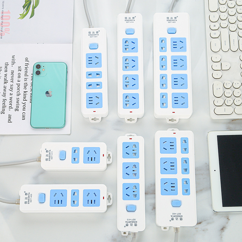 Pure Copper Household Socket Patch Board High Power Patch Strip with Wire Porous Office Computer Power Patch Board Patch Board