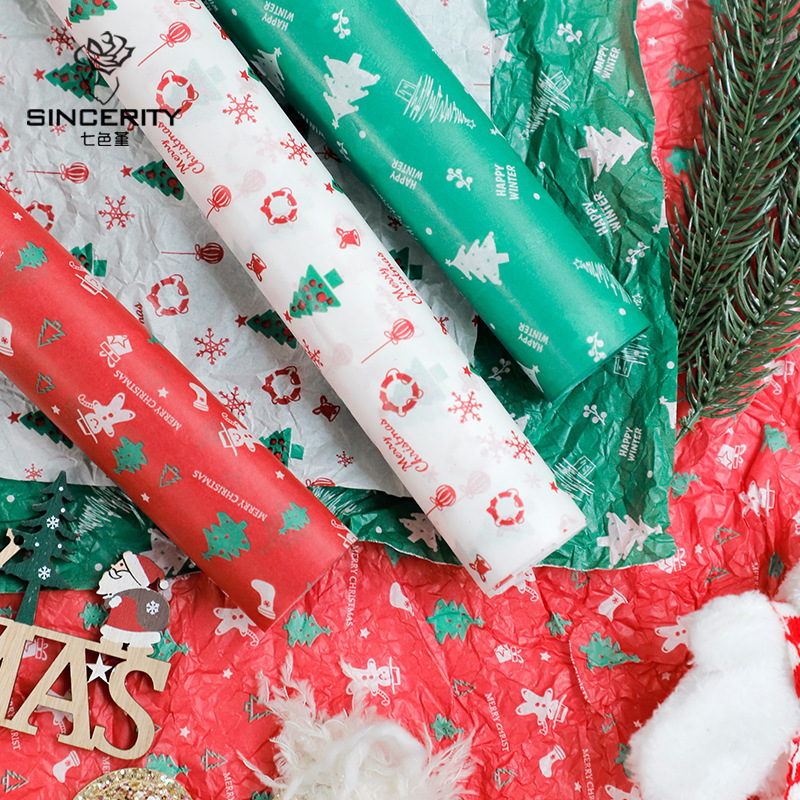 Papel de Navidad Sydney papel de revestimiento Nochebuena paquete de manzanas DIY material de ramo florista para papel de embalaje de manzanas