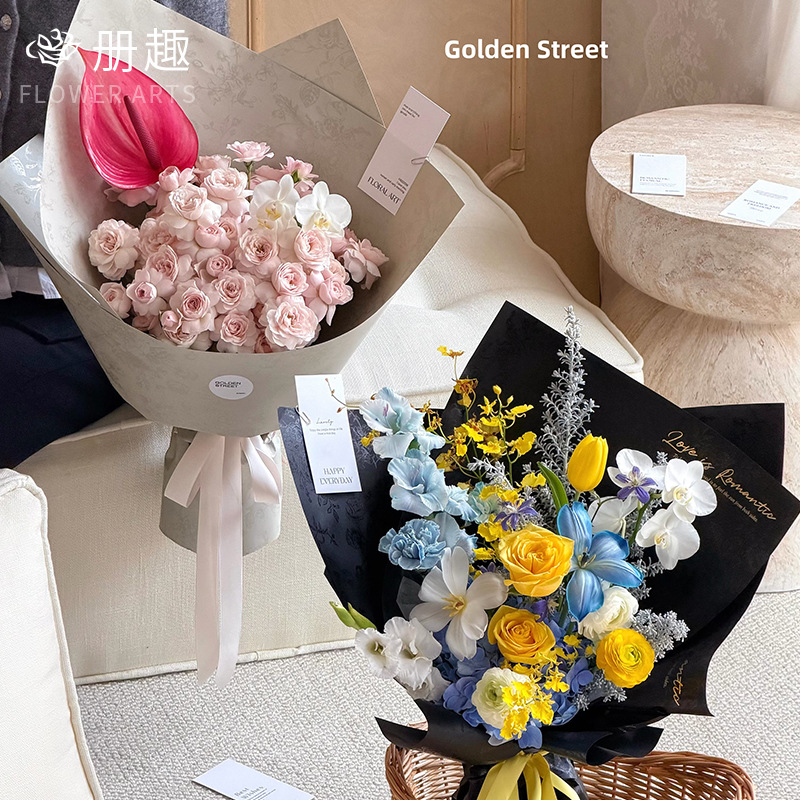 Inswind simple Inglés tarjetas de flores paquete de flores tarjetas de felicitación tarjetas de regalo floral tarjetas de decoración