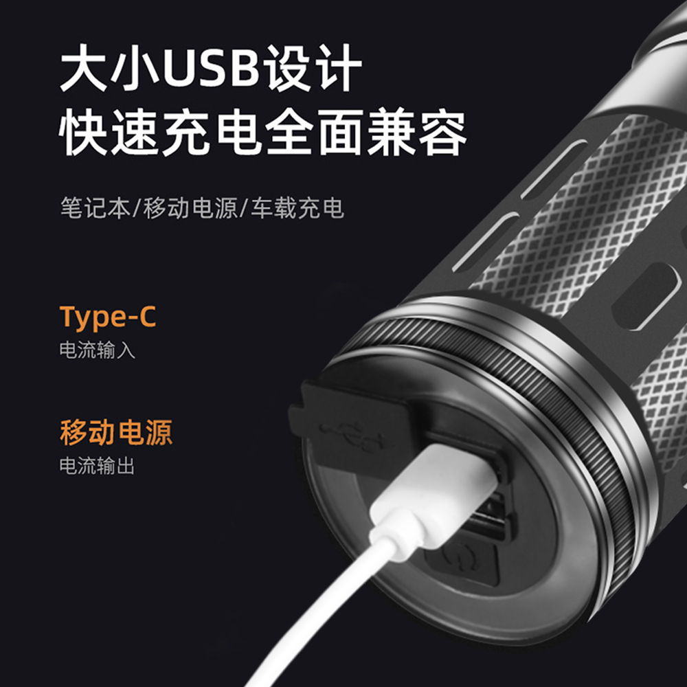 Nueva linterna transfronteriza láser blanco resaltar Super tiro largo multifuncional portátil al aire libre impermeable larga resistencia zoom