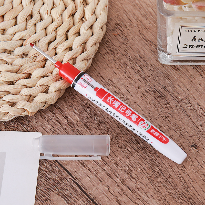 Nuevo marcador de cabeza larga, impermeable, marcador de azulejos de agujero profundo, marcador fino para carpintería de secado rápido, bolígrafo a base de aceite multiusos