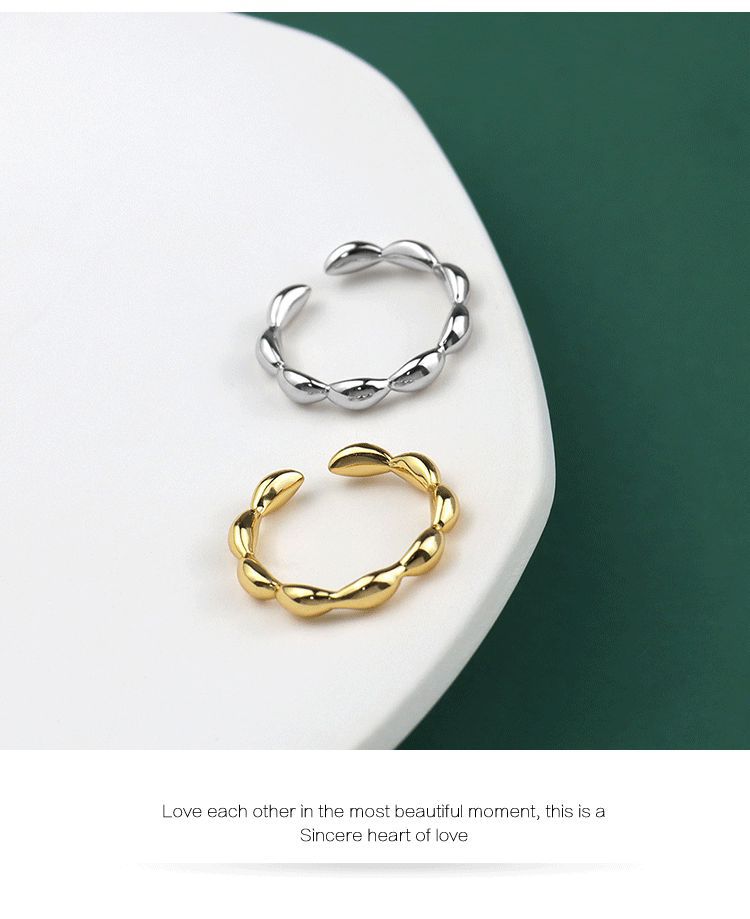 Korean version of the oliveshaped ring design sense geometric open ring wholesalepicture10