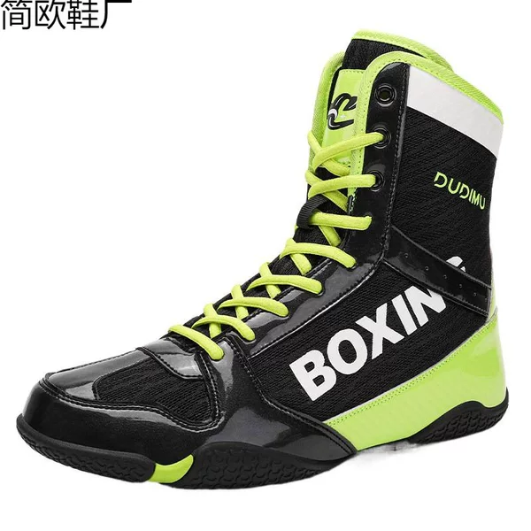 Cross-border dropshipping hot-selling boxing shoes, professional men's and women's wrestling shoes, indoor training shoes, breathable high-top freestyle fighting shoes