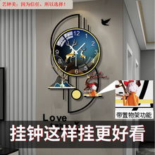 工厂钟表挂钟客厅创意2025简约现代大气家用时尚挂墙网红静音时钟