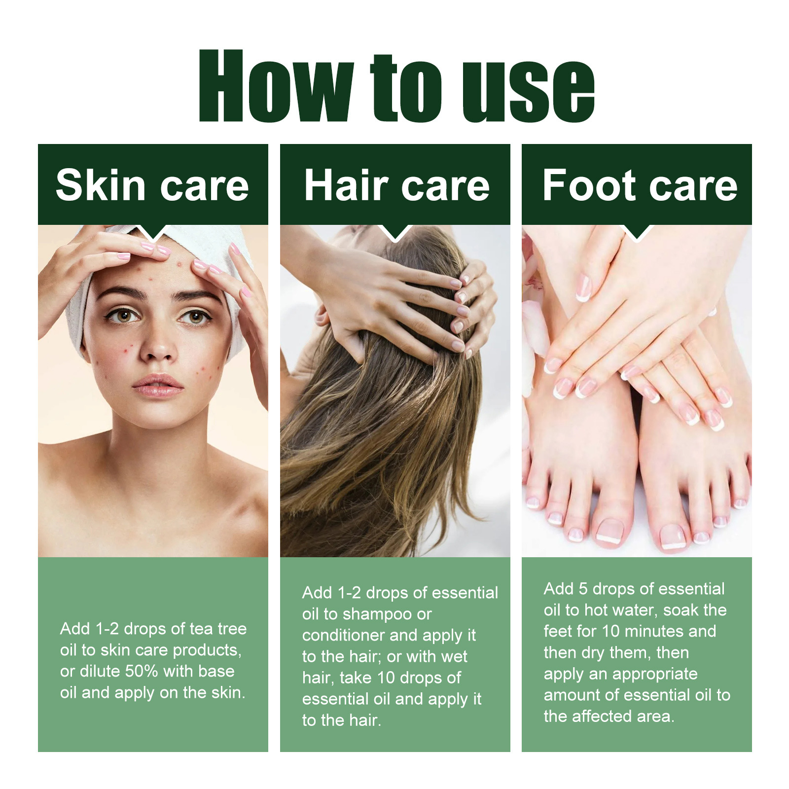 EELHOE Tea Tree Massage Essential Oil Repairing Hair Facial Moisturizing Skin essence_voghion.com