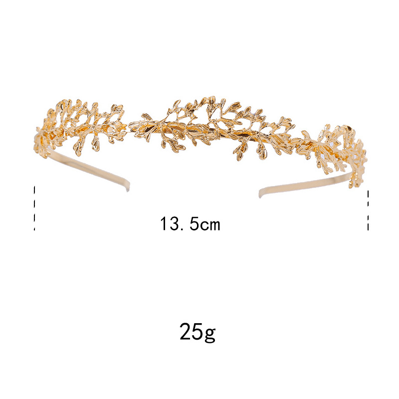 European And American New Hair Accessories Hollow Leaf Metal Headband display picture 2