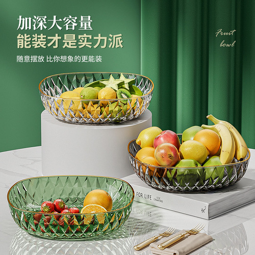 Diamond Fruit Plate Home Living Room Fashion Fruit Plate Snack Candy Plate Light Luxury High Quality Large Capacity Plate Dishes