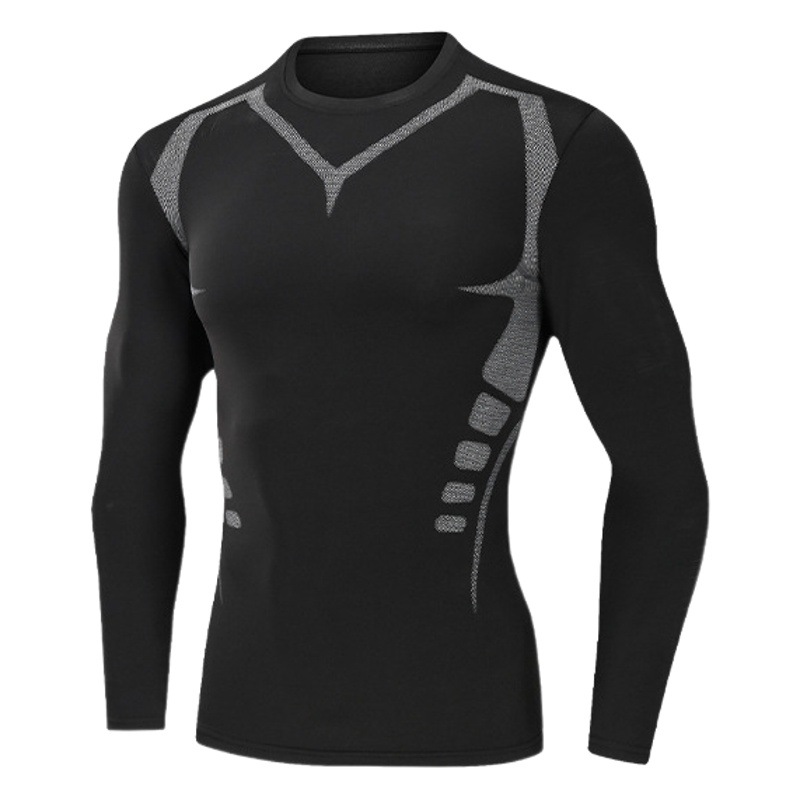 Swimwear Men's Summer Tight Quick-drying Clothes Ice Silk Sports Top Long-sleeved Double-layer Breathable Sunscreen Upper Body Swimsuit