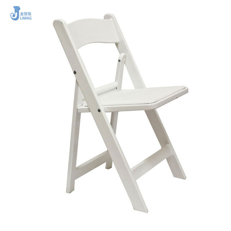 Fábrica al por mayor al aire libre silla plegable portátil resina blanca silla trasera de plástico al aire libre silla plegable de la boda