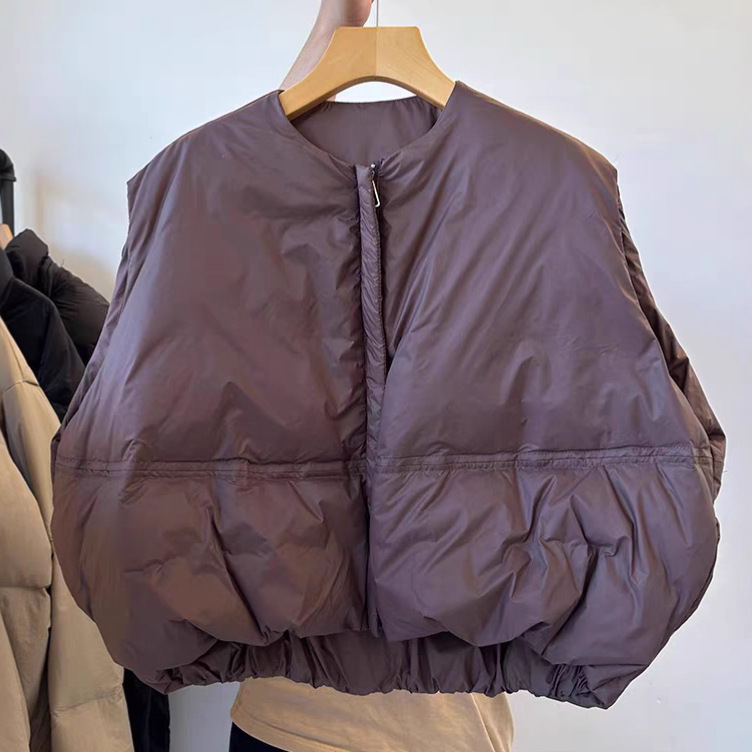 Korean Style Pumpkin down Vest for Women 2025 New Autumn and Winter White Duck down Sleeveless Outer Vest Jacket