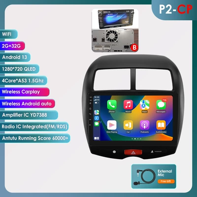 DVD Navigation: Gps Navigation Reversing Image All-In-One - model-b-with-rockford-232g-quad-core-wifi-version-carplay-10-inches-is-suitable-for-new-jinxuan-mitsubishi-asx-2010-2018