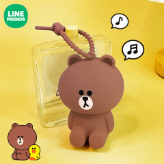 LINE FRIENDS 本物の漫画ヘッドフォン収納袋かわいいシリコンキーバッグヒグマ子供用小銭入れ