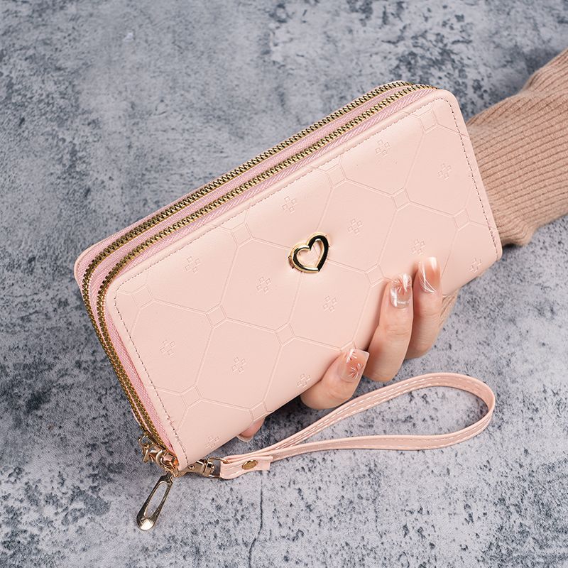 Billetera nueva personalizada para mujeres, larga, doble cremallera, cartera de lujo ligero, moda japonesa/coreana, billetera de mano de gran capacidad, 20% de descuento