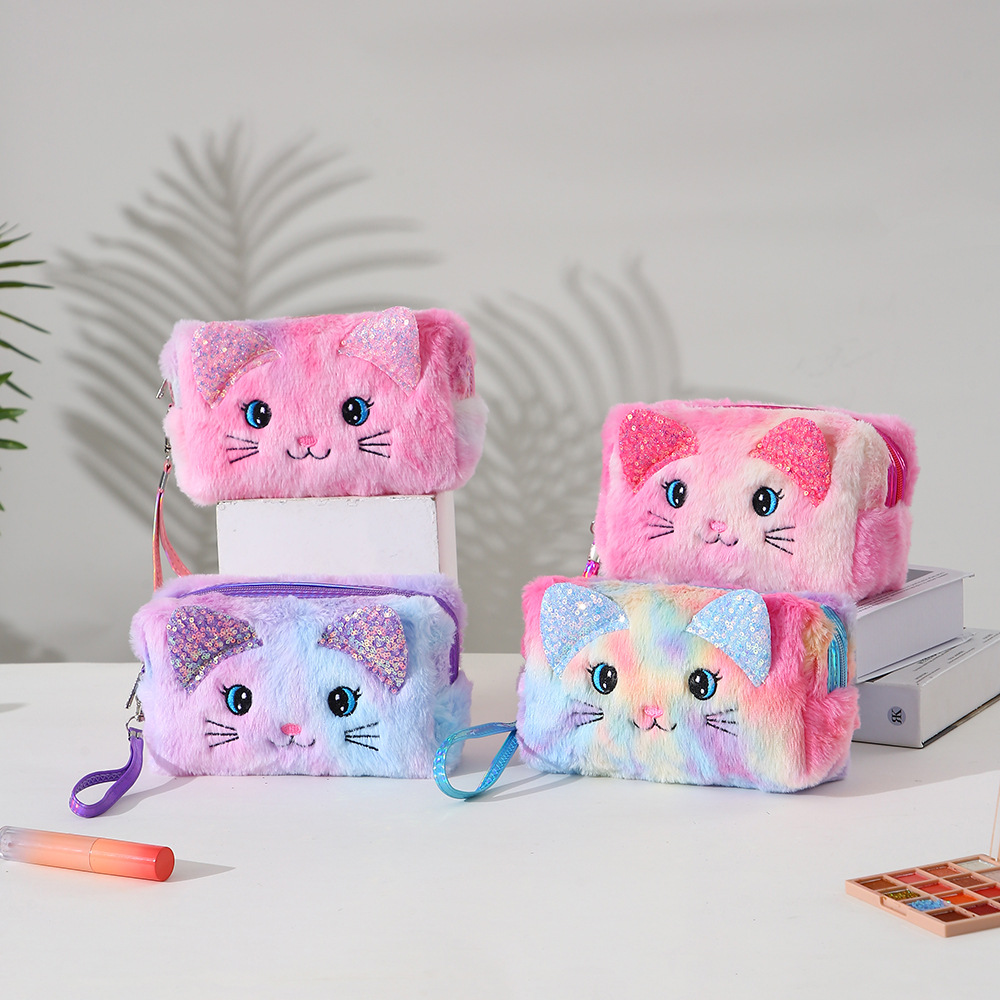 Neceser de Maquillaje Peluche Estilo INS — Bolsa de Gato Lindo para Estudiantes y Viaje