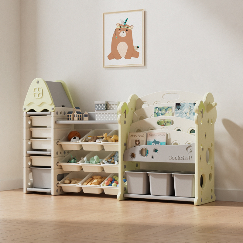 Estante de almacenamiento de juguetes para niños multicapa estante de libros pintados para bebés domésticos estante de almacenamiento de gran capacidad de clasificación de almacenamiento