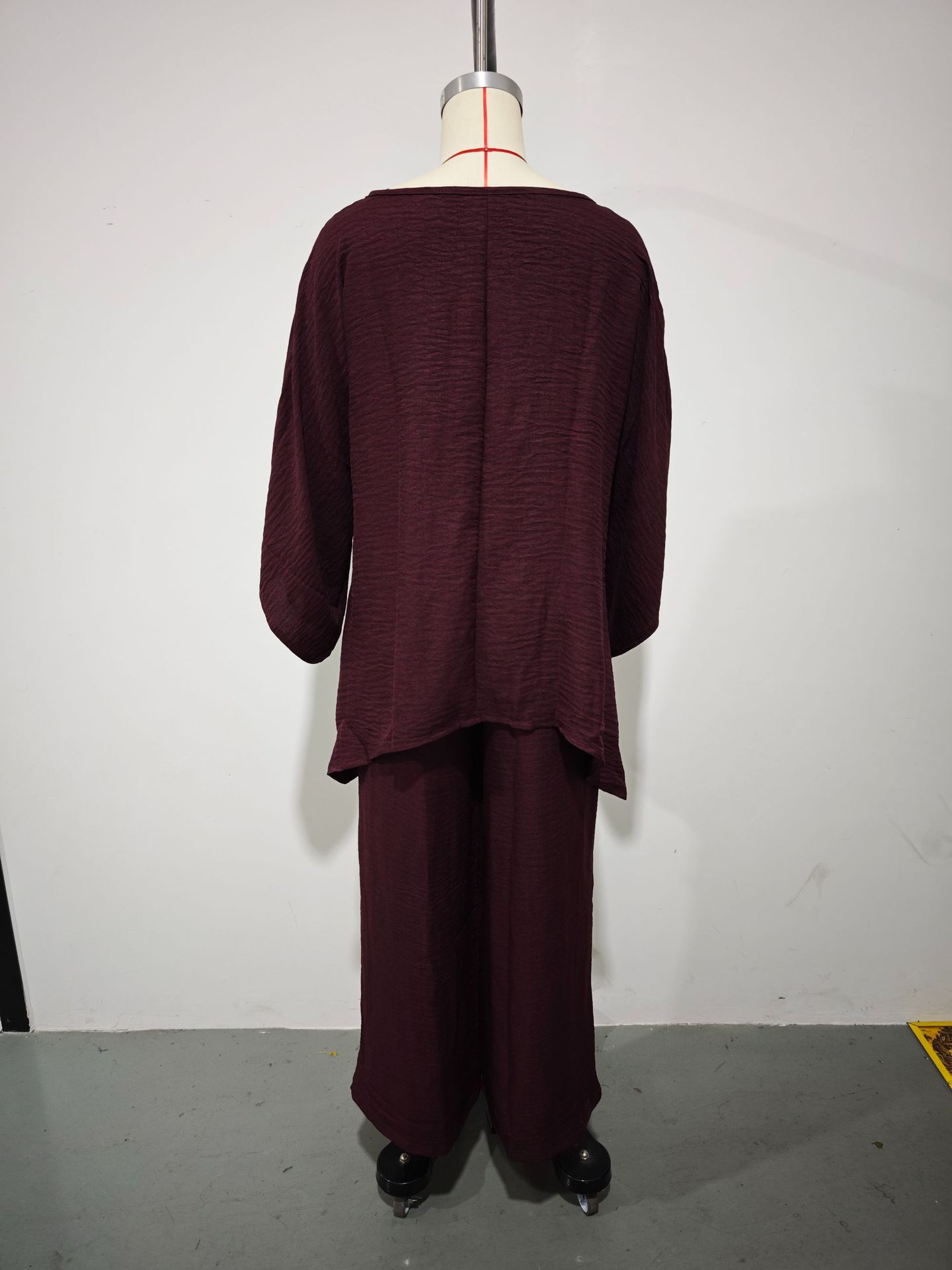 Women's Simple Loose Fit Linen Blend Shirt And Wide Leg Pants Set Casual Comfortable Two-Piece Outfit_ecoleips.com