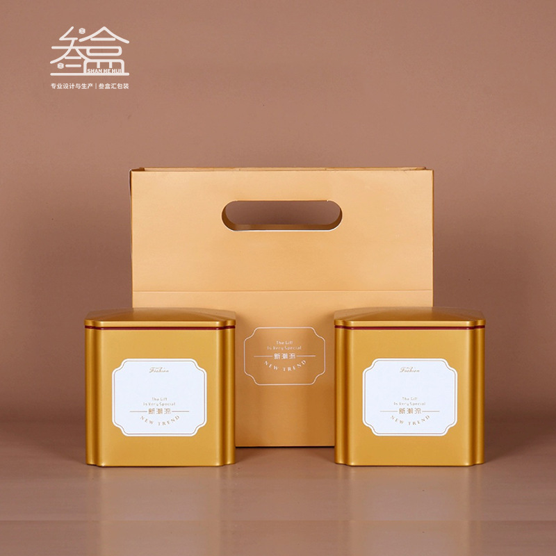 金骏眉茶叶罐空罐马口铁罐伴手礼金属罐红茶白茶半斤一斤绿茶通用