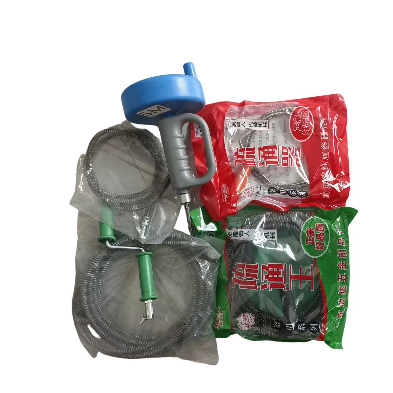 Производители продают различные типы пружин для прочистки канализации, электрических дрелей и трубных чистящих средств.