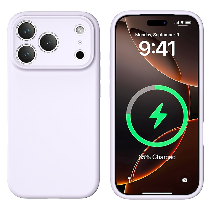 iPhone17ProMax対応 液体シリコン製 マグネット式スマホケース 全面保護 精密穴一体型ボタン付きスマホケース|undefined