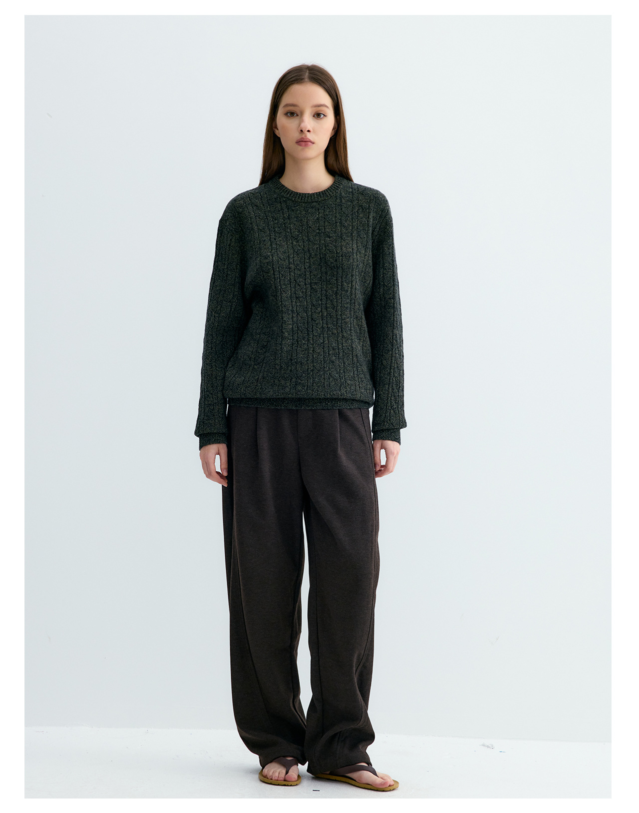 UNF Cable-Knit Crewneck Sweater