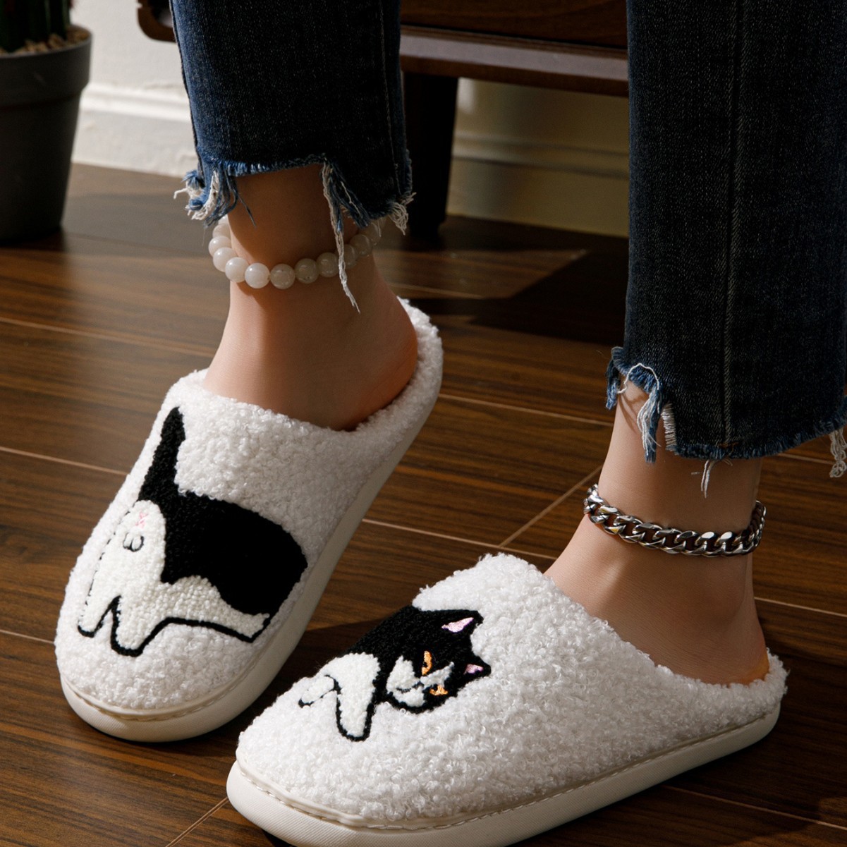 Calentamiento ligero invierno algodón nuevo tipo zapatillas zapatillas de animación gatito zapatillas de interior zapatillas de comercio exterior transfronterizas zapatillas caseras