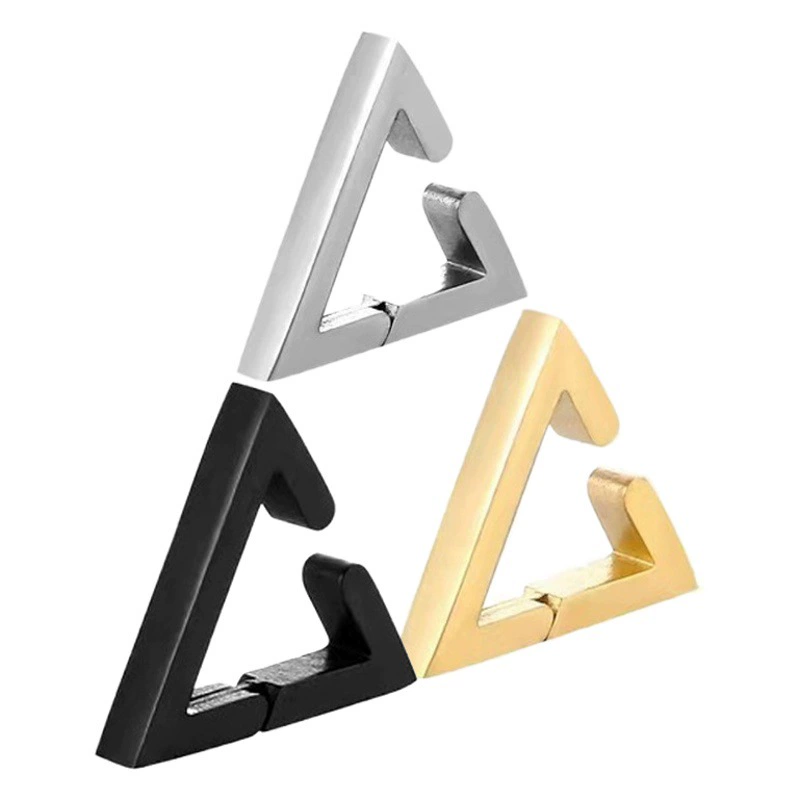 Xiang Yi ювелирные изделия серьги из нержавеющей стали треугольные серьги гладкие треугольные серьги мужчины и женщины титана стали уха ювелирные изделия оптом