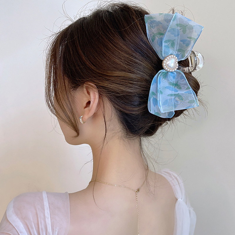 Butterfly, Inlay Design Sweet Style Sweet Women'S Heart Shape Flower Arylic Butterfly Inlay Artificial Pearls Hair Claws