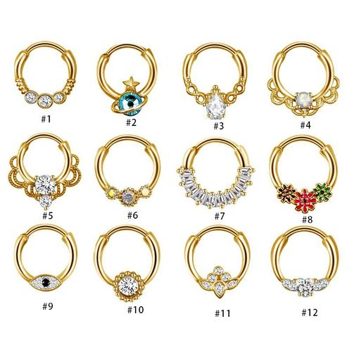 Amazon best-selling nose ring set, stainless steel with zirconia and abalone nose ring, European and American style nose piercing jewelry