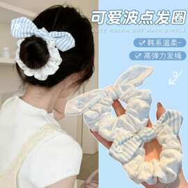 波点蝴蝶结小肠发圈女高级感头圈发绳扎头绳2026新款皮筋头花头饰
