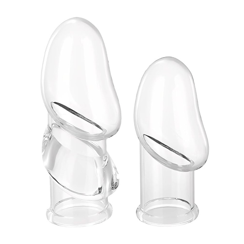 Locking Glans Sleeve Condom with Textured Wolf-Tooth Surface, TPE Reusable Delay Sleeve for Couples — detail image 7