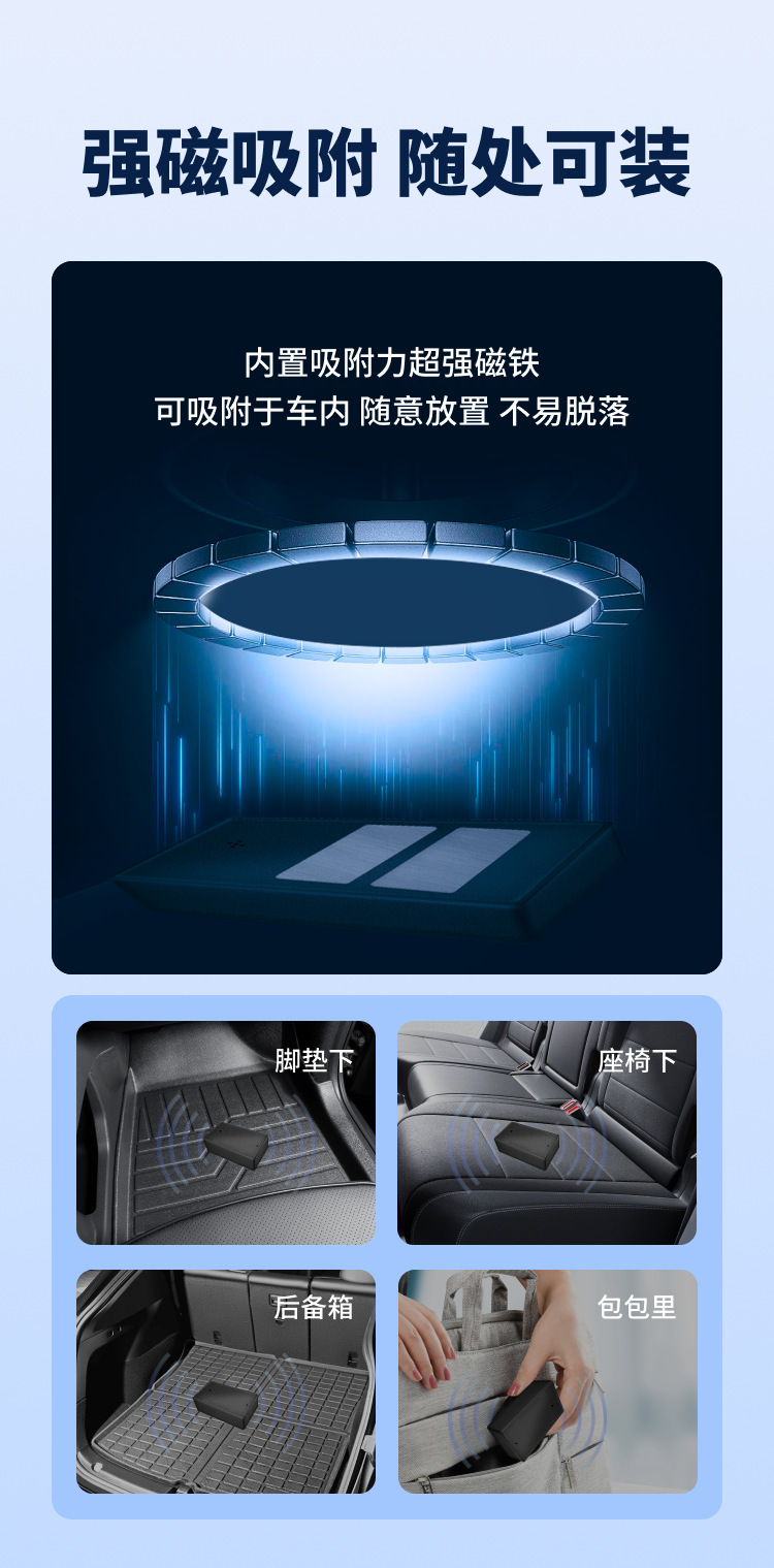 Vehicle-Mounted Smart Gps Locator 4g Strong Magnetic Charging-Free Fleet Transportation Management Car and Motorcycle Positioning Tracker