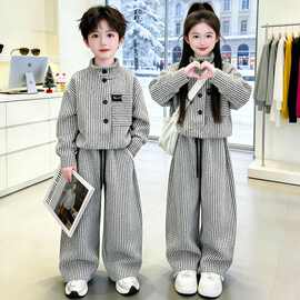 韩版时尚两件套男女童套装中大童衣服儿童装春秋季帅气时髦外穿