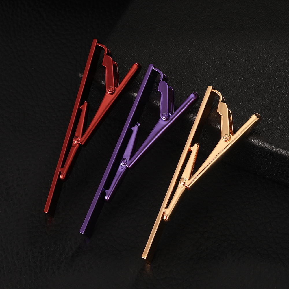 trendy men's electrophoresis colored metal copper tie clip business tie clip accessories source factory spot new products_voghion.com