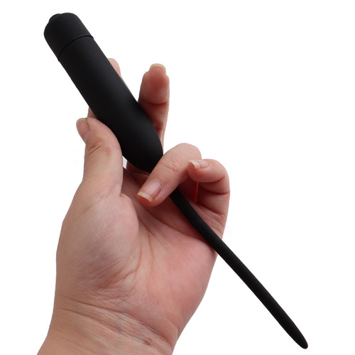 Extended silicone solid vibrating urethral vibrating egg dilator urethral plug plug for male horse eye development penis masturbation