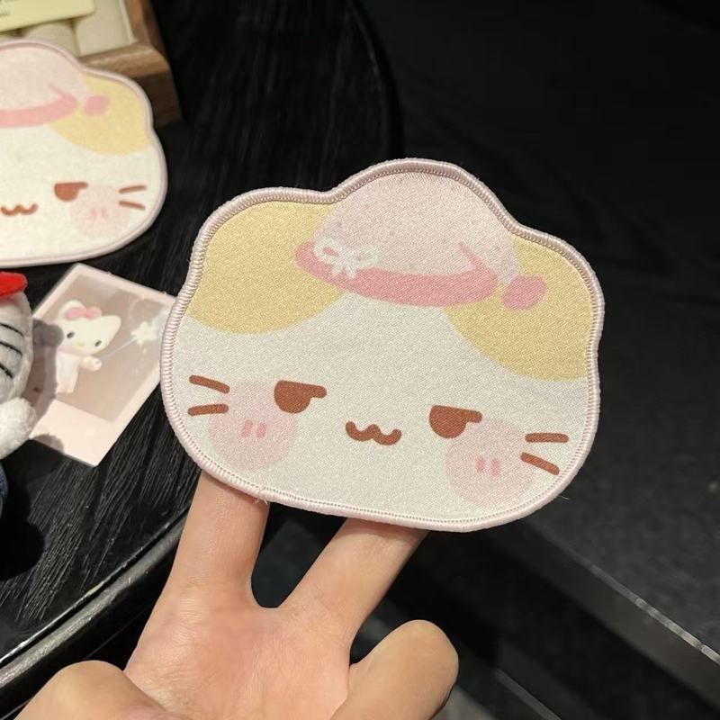 古早感坏笑猫二次元刘海贴可爱少女棉花糖猫碎发贴魔术贴无痕发饰|undefined