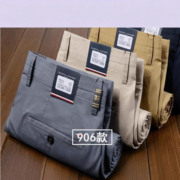 Counter genuine goods Tommy Business Casual Pants Men's Young and Middle-aged New Slim-fit Straight High-end Anti-wrinkle Pants