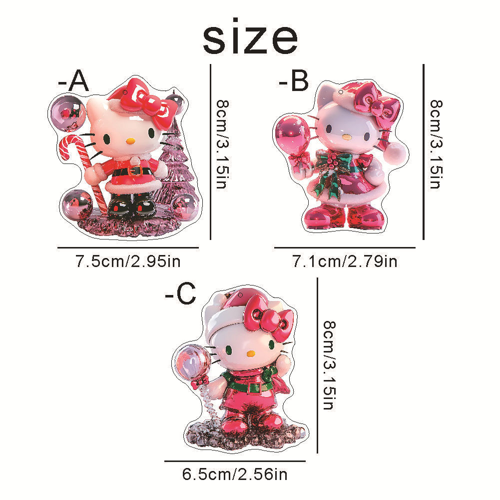 Nuevos dibujos animados lindos colgantes de mochila gatito rosa nuevos colgantes de llavero plano 2D de venta caliente joyería image 5