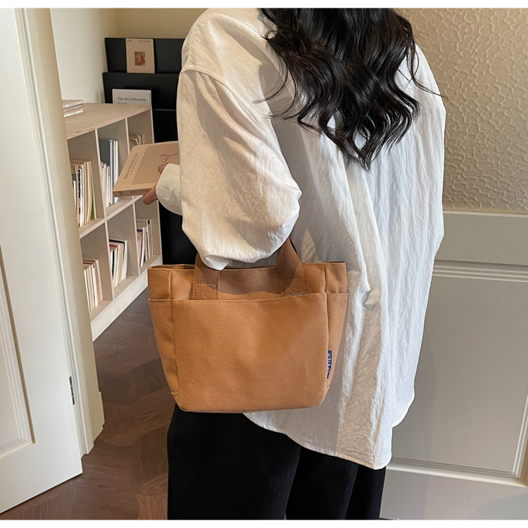 Borsa a secchiello in tela casual, borsa a spalla donna a tracolla_voghion.com