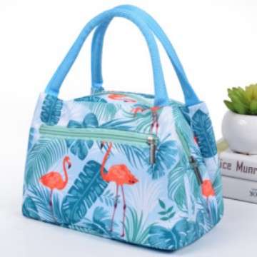 Nueva moda cremallera bolsa de aislamiento térmico Portátil Bolsa de almuerzo impermeable de dibujos animados de las mujeres con papel de aluminio bolsa de almuerzo de aislamiento térmico