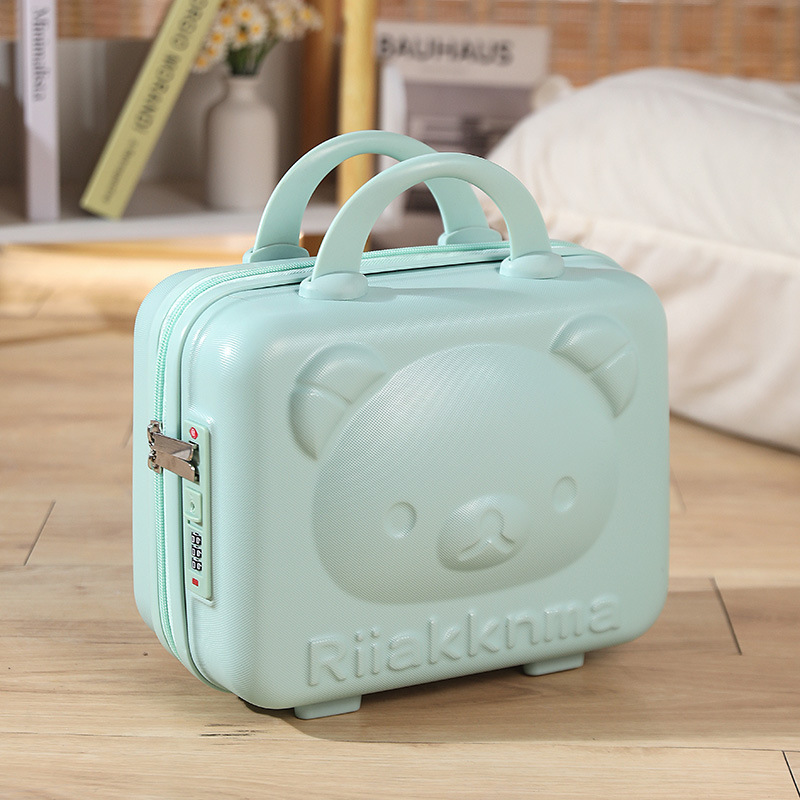 Mini maleta de oso de dibujos animados lindo para niños de 14 pulgadas, maleta de contraseña, maleta de almacenamiento, maleta de embarque, regalo de mano