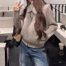 2025冬季新款年轻时尚环保皮草毛毛外套女短款小个子针织袖可拆卸