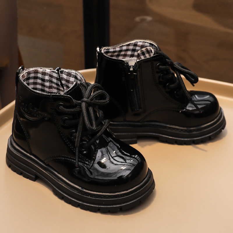 Children's Martin 2024 new girls' autumn and winter short British style boys' single boots_voghion.com