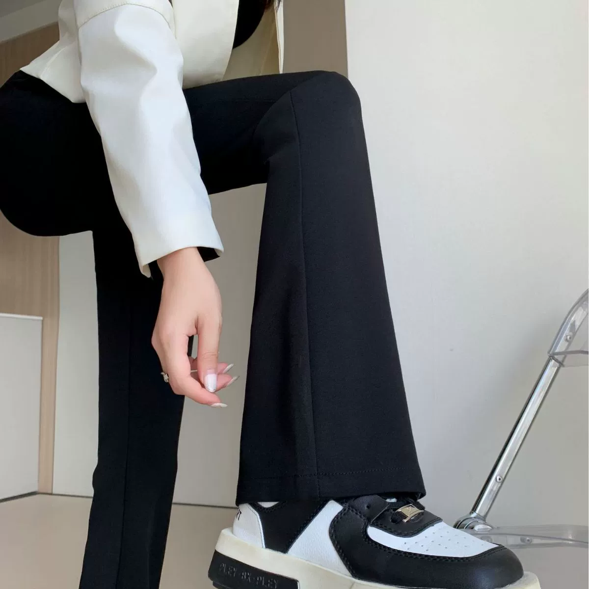 【Брюки-клеш Supermodel】Брюки-клеш Supermodel 4.0 Зимние женские новые повседневные брюки-клеш из хлопка с удлиненными штанинами