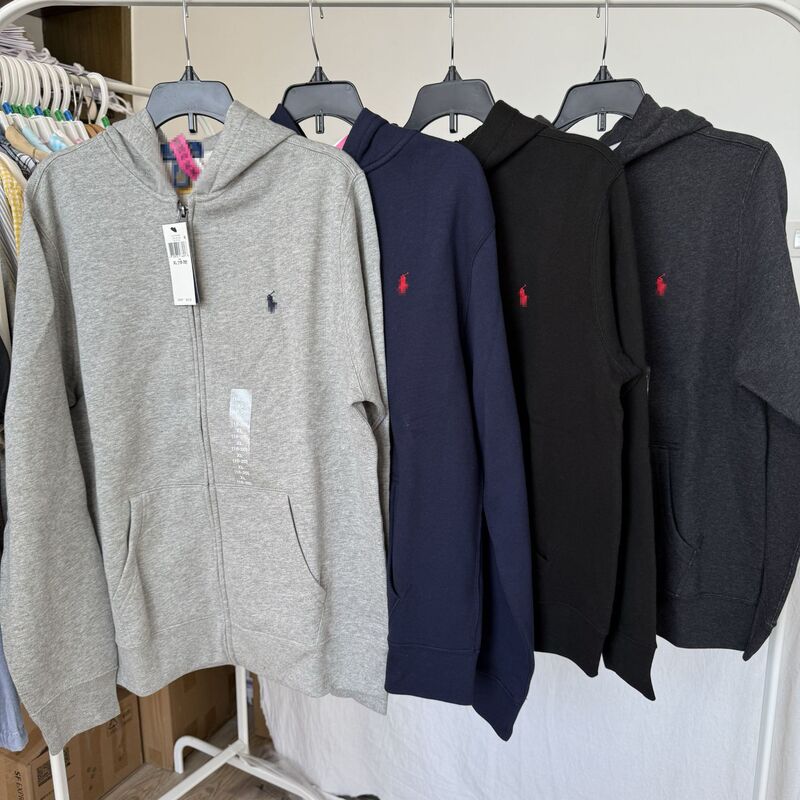 In-Stock Ralph Lauren Pony Cardigan Sweatshirt for Men, Fleece-Lined Hooded American-Style Jacket Sweatshirt Set, Cross-Border Factory Direct Shipment In-Stock Ralph Lauren Pony Cardigan Sweatshirt for Men, Fleece-Lined Hooded American-Style Jacket Sweatshirt Set, Cross-Border Factory Direct Shipment