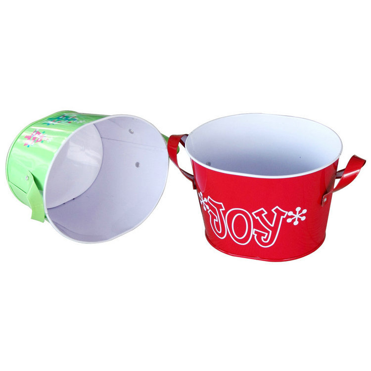 马口铁金属手提桶彩印沙滩派对酒宴晚会冰桶多用功能小提桶