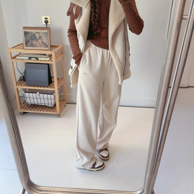 2025 New Autumn and Winter Alo Accolade Casual and Versatile Classic Logo Straight Sports Pants