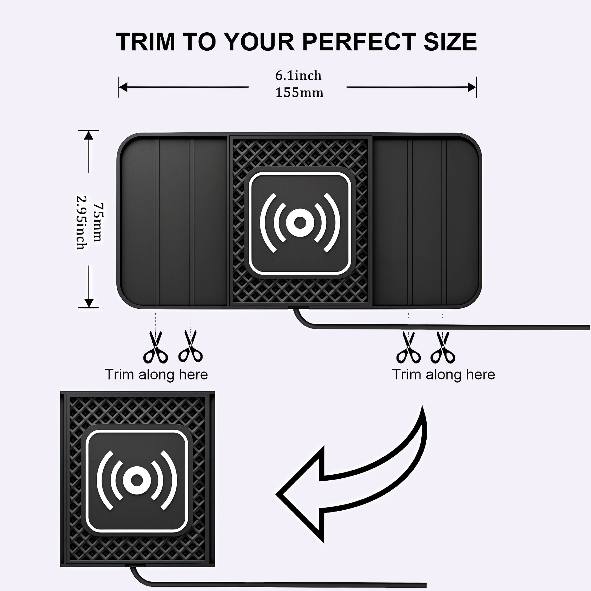 20W car wireless charging car universal charging board car flash charging anti-slip pad modification accessories car wireless charging