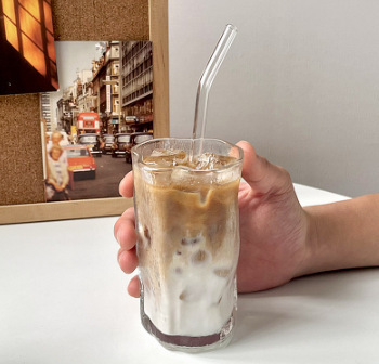 ins风家用不规则扭扭杯冰美式拿铁咖啡杯玻璃杯夏天果汁杯冷饮杯|undefined
