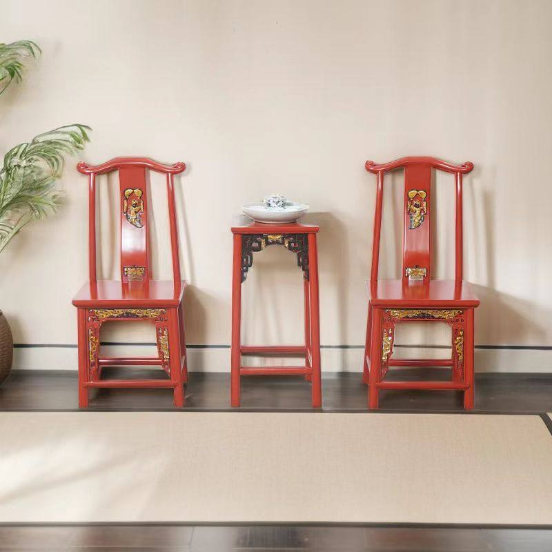 New Chinese-Style Solid Wood Official Hat Chair, Restaurant Backrest Chair, Dining Chair, Tea Room Chair, Retro Antique Solid Wood Chinese Red Chair