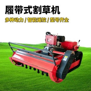 Crawler Gasoline Diesel Remote Control Lawn Mower, Fully Automatic Agricultural Orchard Weeder, Small Intelligent Lawn Mower